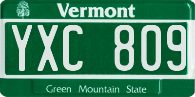 VT license plate YXC809