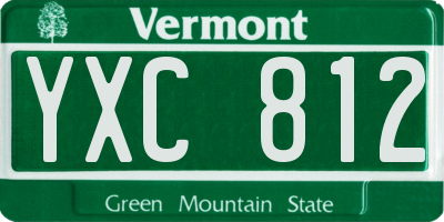 VT license plate YXC812