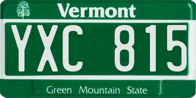 VT license plate YXC815