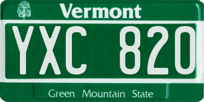 VT license plate YXC820