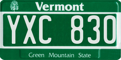 VT license plate YXC830