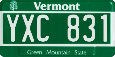 VT license plate YXC831