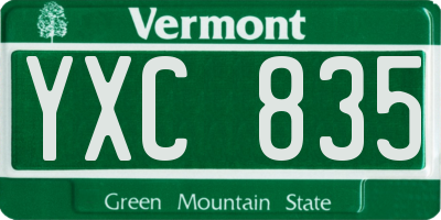 VT license plate YXC835
