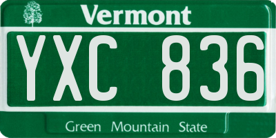 VT license plate YXC836