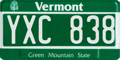 VT license plate YXC838