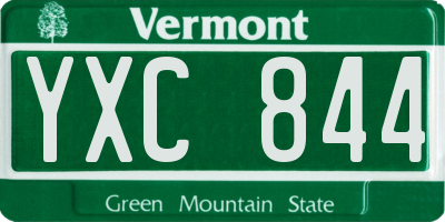 VT license plate YXC844