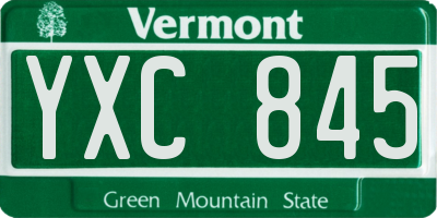 VT license plate YXC845