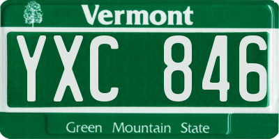 VT license plate YXC846