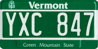 VT license plate YXC847