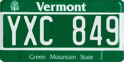 VT license plate YXC849