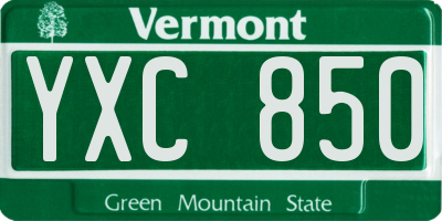 VT license plate YXC850