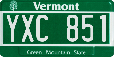 VT license plate YXC851