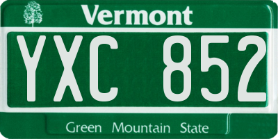 VT license plate YXC852