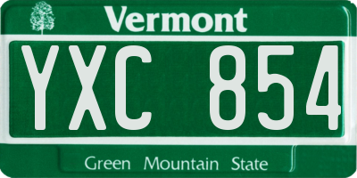 VT license plate YXC854