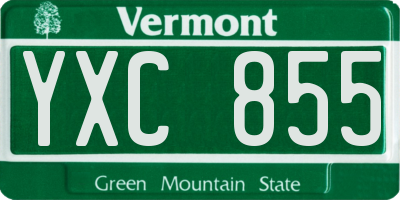 VT license plate YXC855