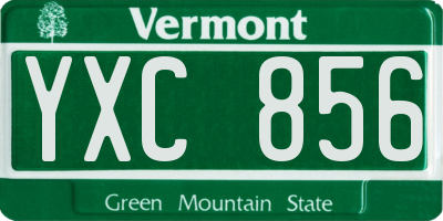 VT license plate YXC856