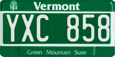 VT license plate YXC858