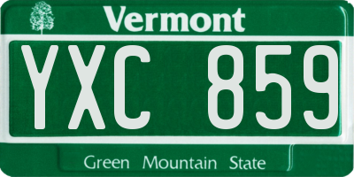 VT license plate YXC859