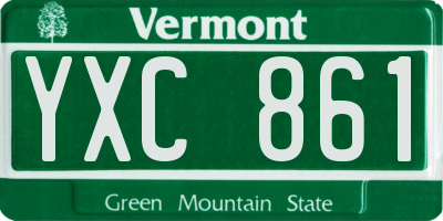 VT license plate YXC861