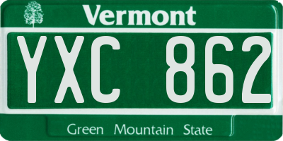 VT license plate YXC862