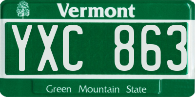 VT license plate YXC863