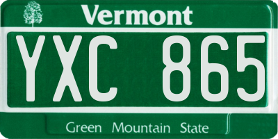 VT license plate YXC865