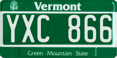 VT license plate YXC866