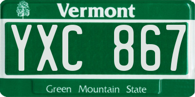 VT license plate YXC867