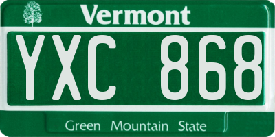 VT license plate YXC868