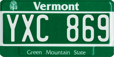 VT license plate YXC869