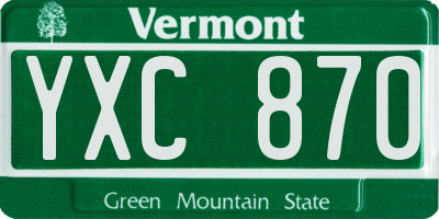 VT license plate YXC870