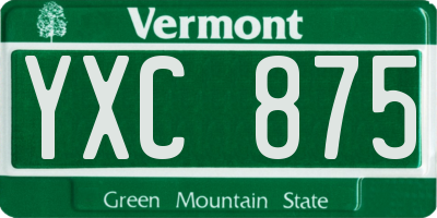 VT license plate YXC875