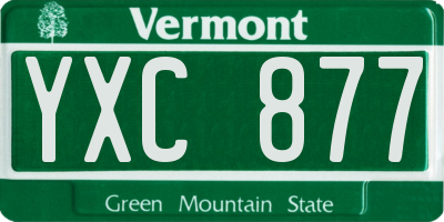 VT license plate YXC877