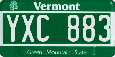 VT license plate YXC883