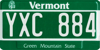 VT license plate YXC884