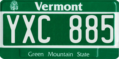 VT license plate YXC885
