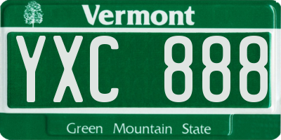 VT license plate YXC888