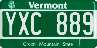 VT license plate YXC889