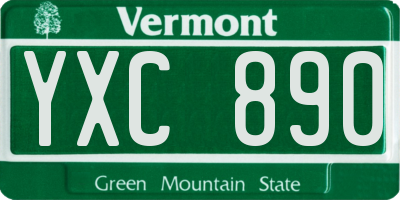 VT license plate YXC890