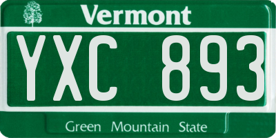 VT license plate YXC893