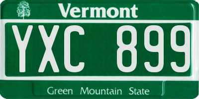 VT license plate YXC899