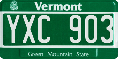 VT license plate YXC903