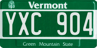 VT license plate YXC904