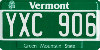 VT license plate YXC906