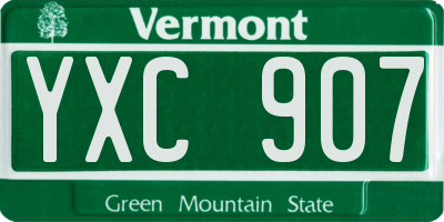VT license plate YXC907