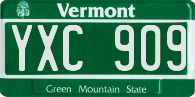 VT license plate YXC909