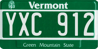 VT license plate YXC912