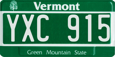 VT license plate YXC915