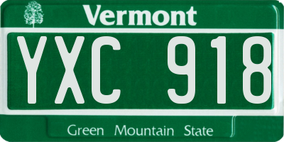 VT license plate YXC918