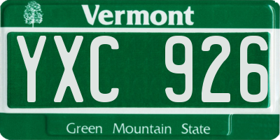 VT license plate YXC926